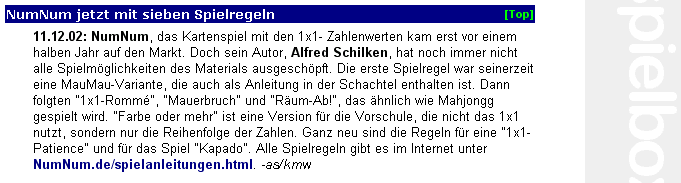 Spielbox Online-Magazin 11.12.2002